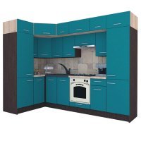Bucatarie de Colt BIG GENA NEW DR. 150-290, Wenge / Decor 0245